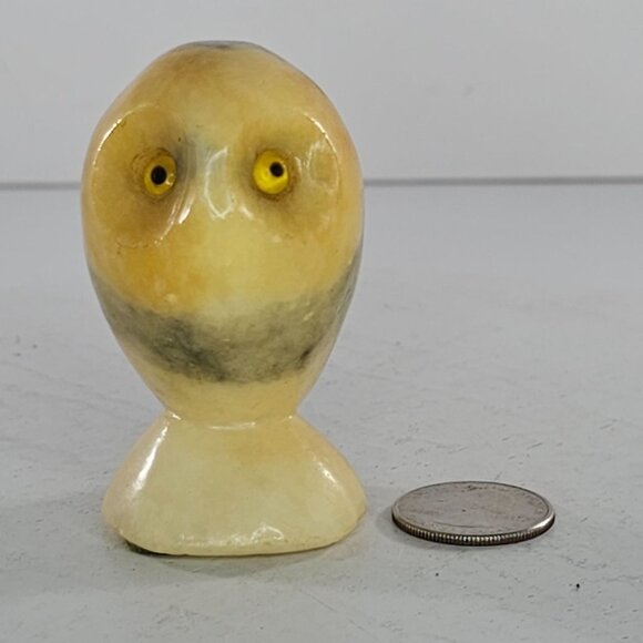 VIntage Hand Carved Italian Alabaster Owl Figurine Genuine Alabaster - Picture 2 of 6